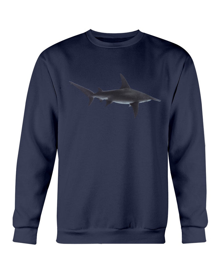 Hammerhead Shark Cruising, Moss Apparel, Shark Style Crewneck Sweatshirt