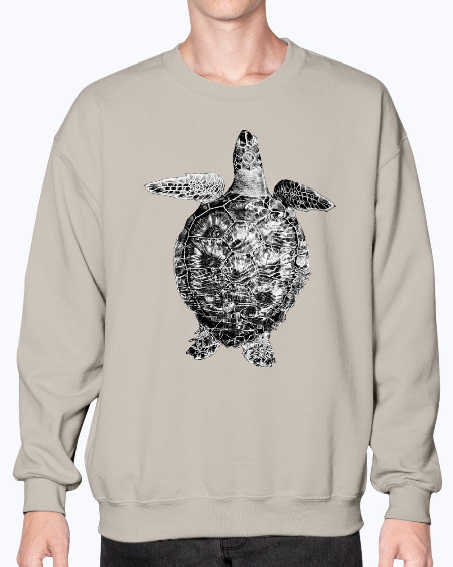 Sea Turtle Swimming Along Sarasota Florida Coast, Sea Turtles, Ocean lovers, turtle fans, Moss Apparel, Unisex Crewneck Sweatshirt