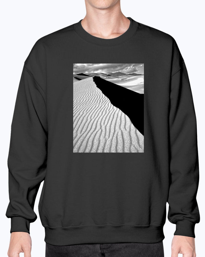 Sunset over Sand Dunes, Desert, Sand Dunes, Sunset, Moss Apparel, Unisex Crewneck Sweatshirt