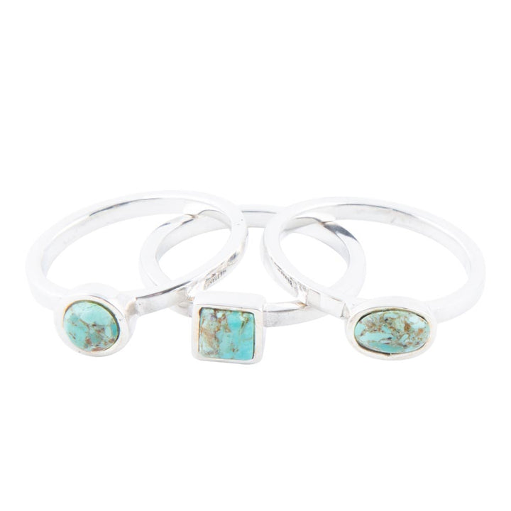 Sterling Silver Blue Turquoise Stackable Ring