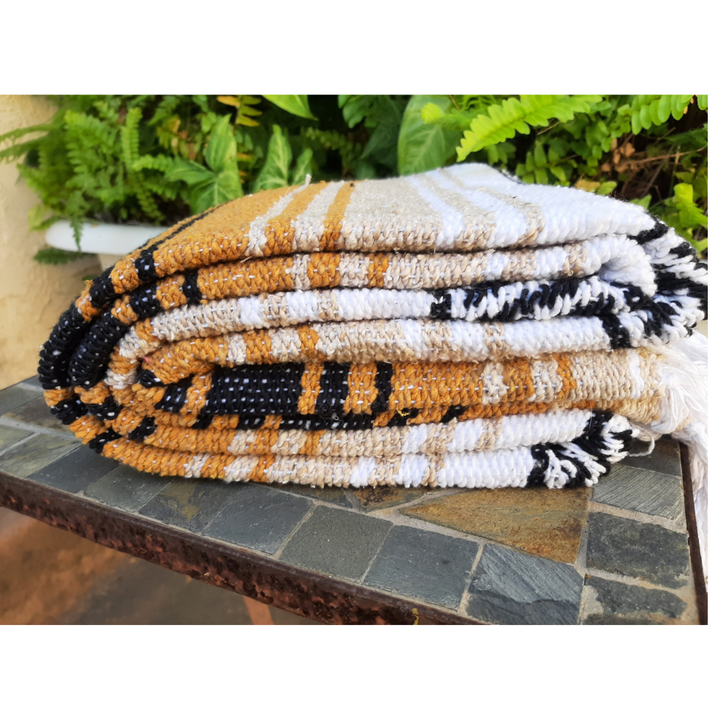 Gold & Tan Mexican Blanket