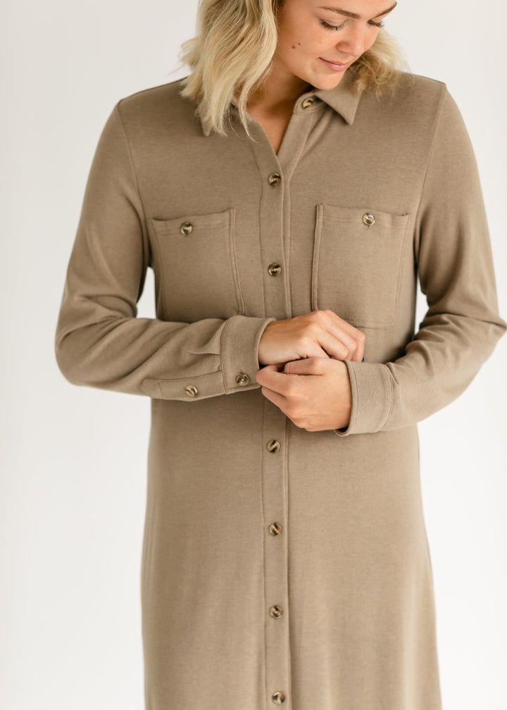 Teagan Brown Ultra Soft Shirt Dress