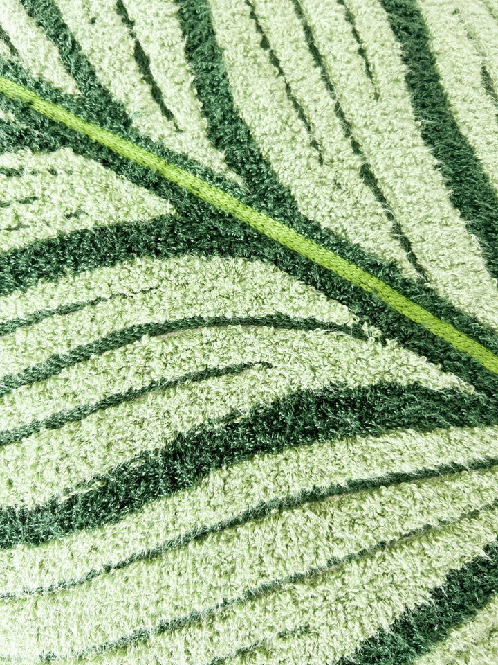 Tufted Calathea Orbifolia Leaf Pillow