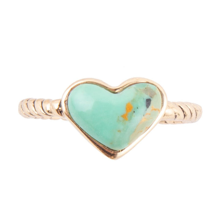 Rope My Heart Blue Turquoise and Golden Ring