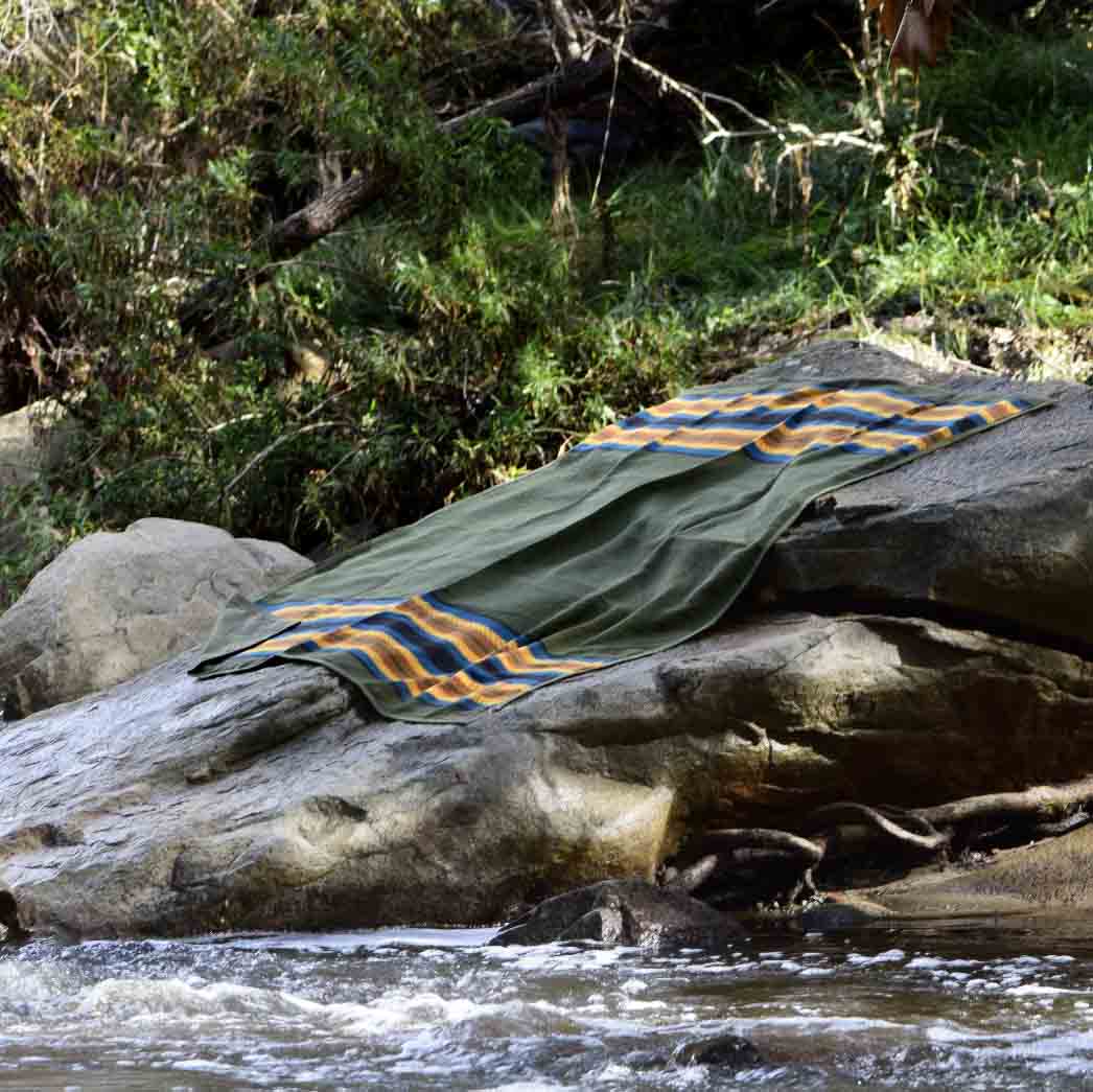 Canvas Camping Blanket - Waxed Canvas Outdoor Blanket / Bushcraft Blanket