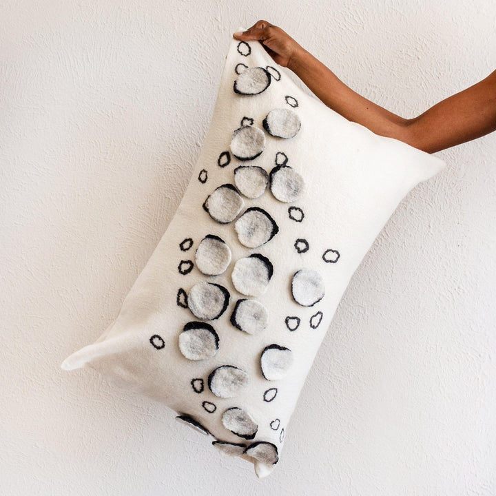 Waterlily Oversized Merino Wool Lumbar Throw Pillow