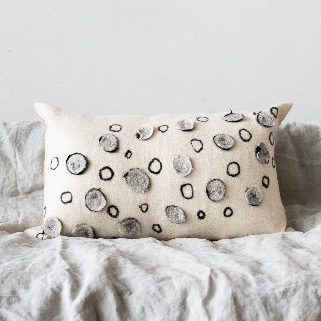 Waterlily Oversized Merino Wool Lumbar Throw Pillow