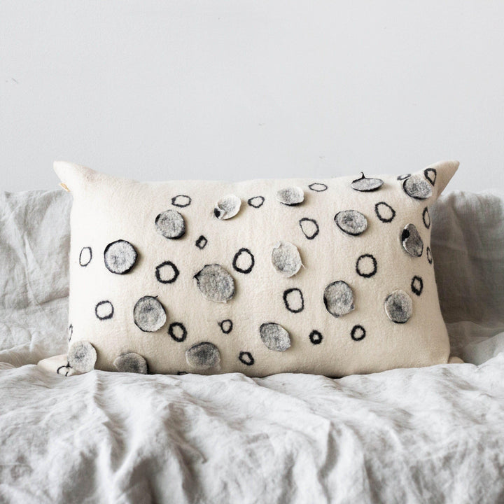 Waterlily Oversized Merino Wool Lumbar Throw Pillow