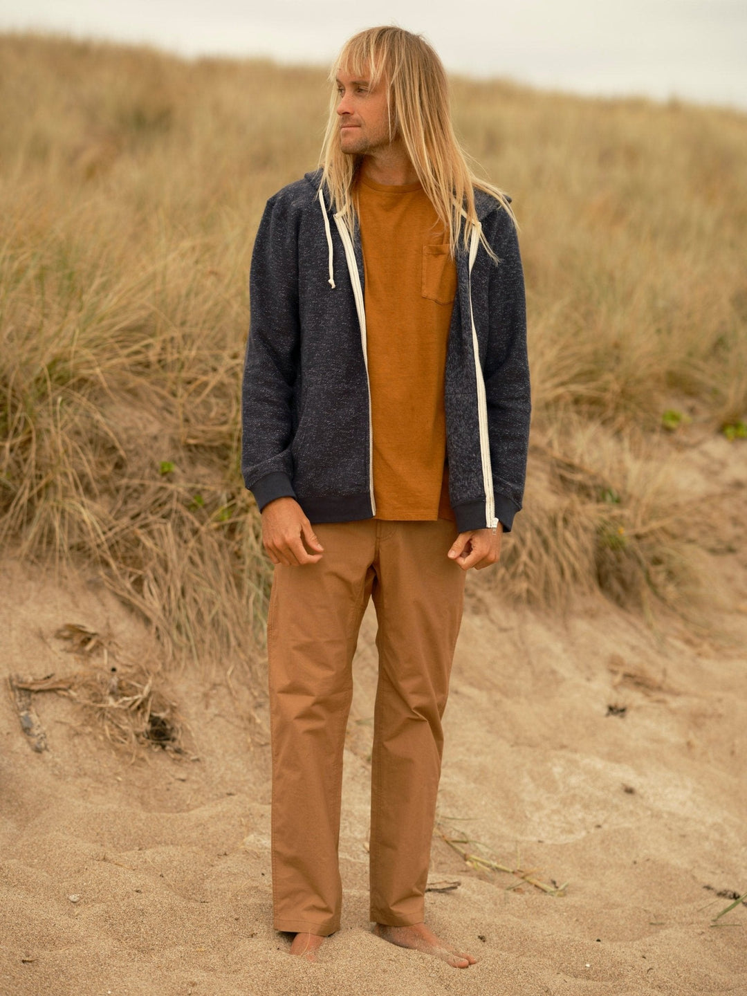Mollusk Whale Patch Zip Up Faded Navy