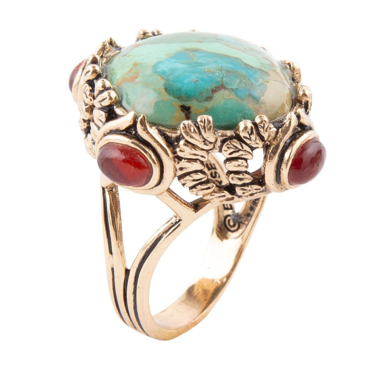 Wilder Blue Turquoise Golden Statement Ring