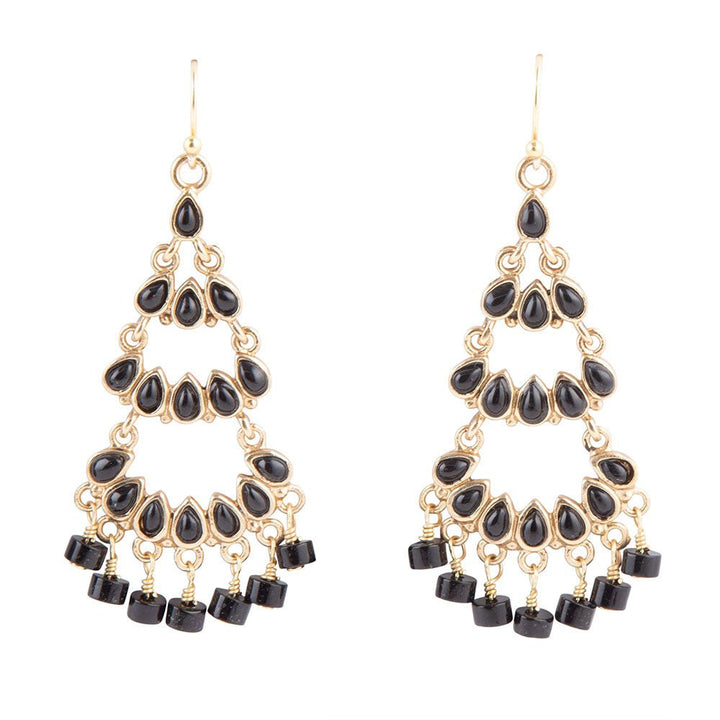 Xavier Black Onyx Chandelier Earrings