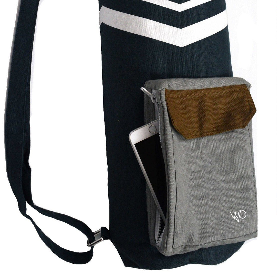 Organic Yoga Mat Bag - Blue & Grey Yoga Accessories West Path 