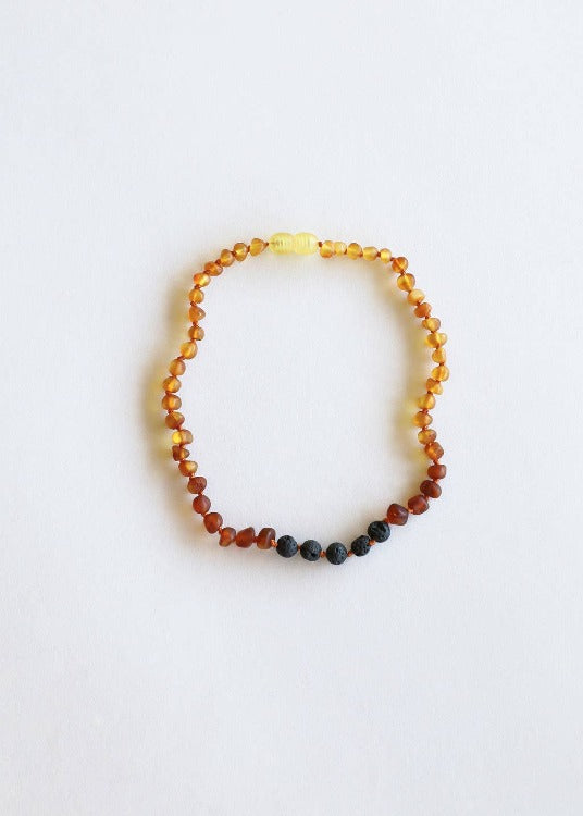 CanyonLeaf's Raw Ombre Amber + Lava Stone Necklace