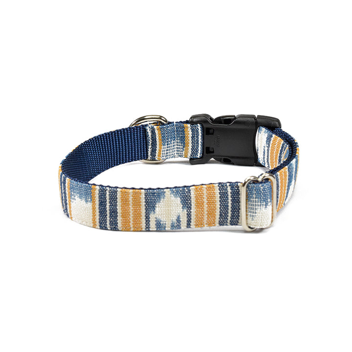 Large aztec blue dog collar