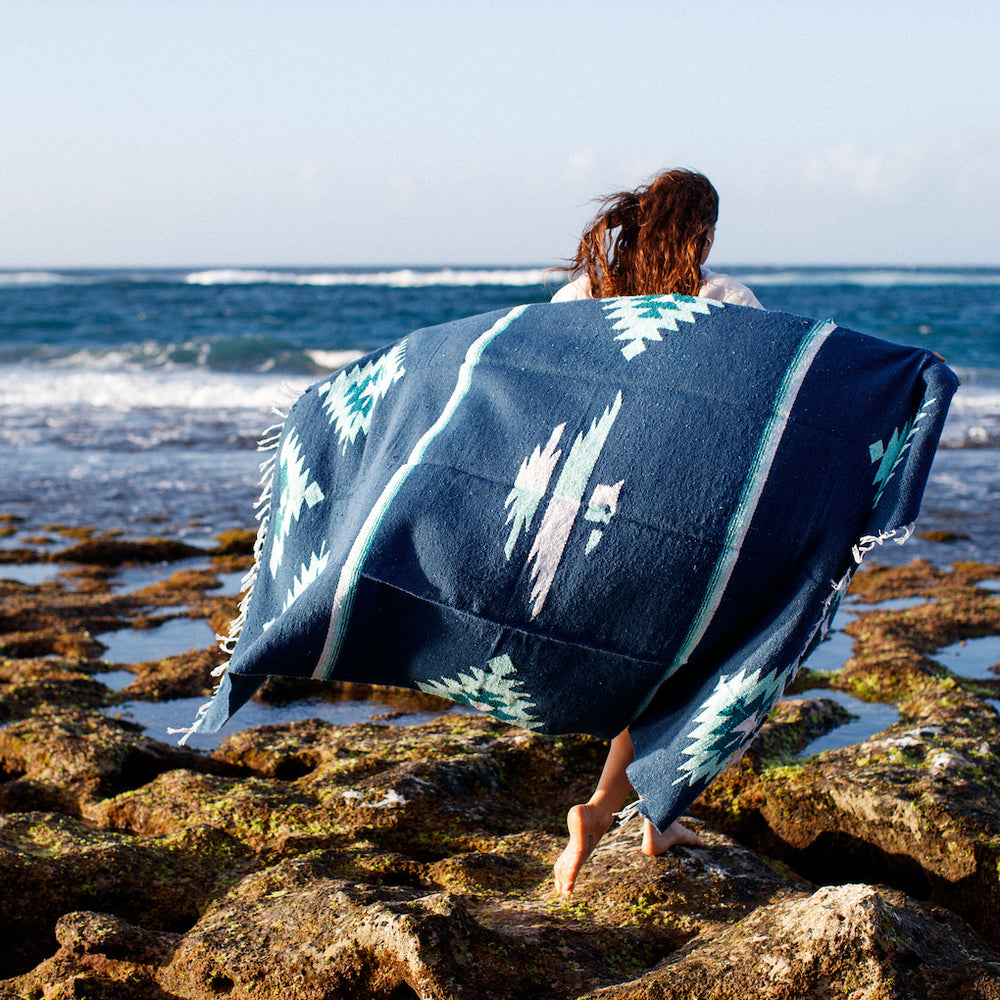 BLUE BEACH BOHO BLANKET