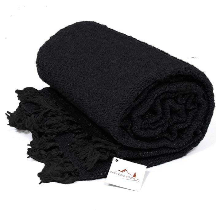 black mexican yoga blanket
