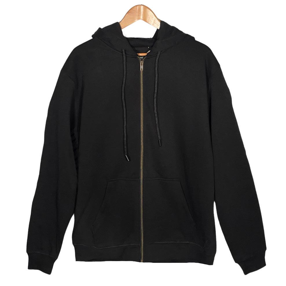 Women\'s Black Zip Up Organic Hoodie Cotton Sweatshirt - Path Essential West - –