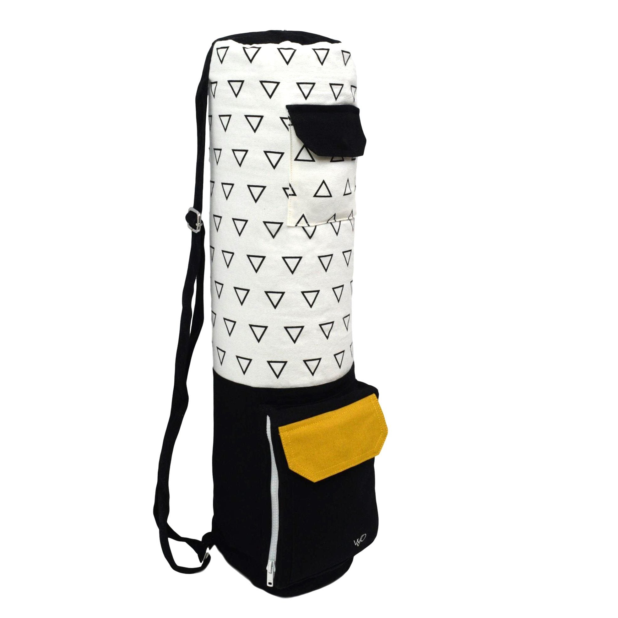 White and Black Yoga Mat Bag