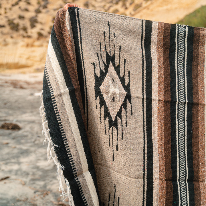Brown Wool Mexican Blanket