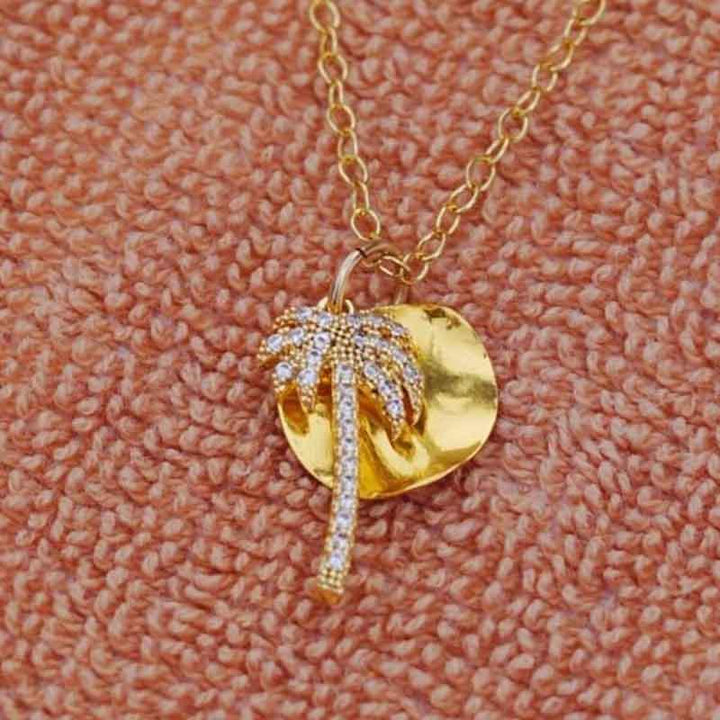Palm Tree Gold Necklace 