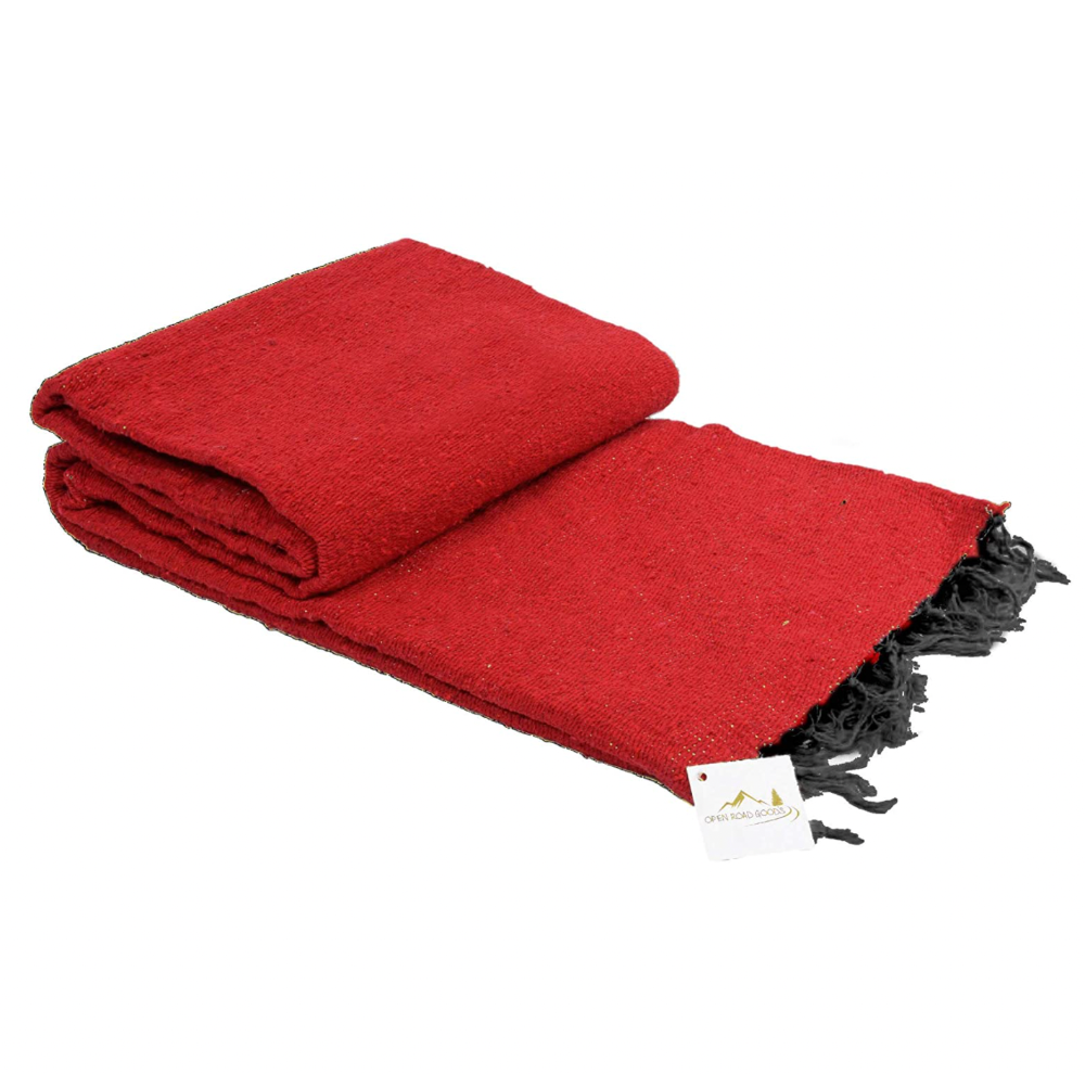 Solid Red Mexican Blanket
