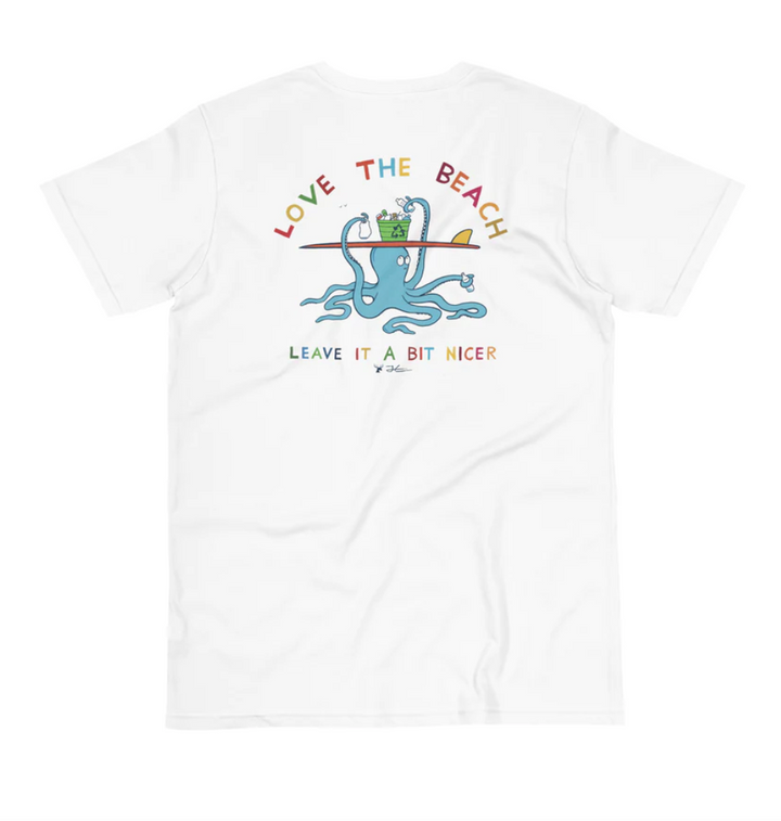 White Love the Beach Organic T-Shirt by Jonas Claesson