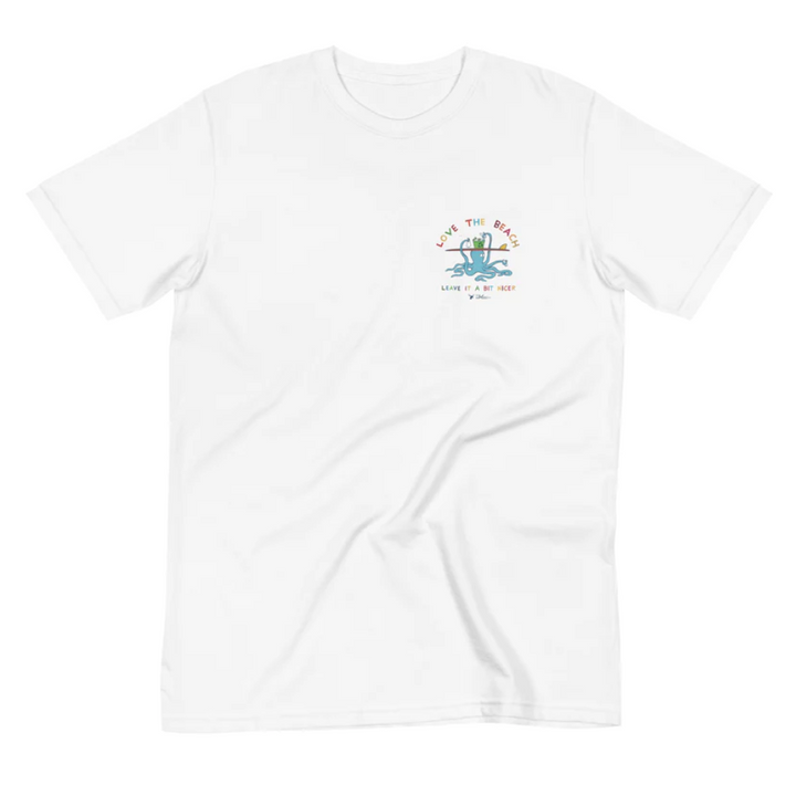 White graphic tee made with 100% organic cotton