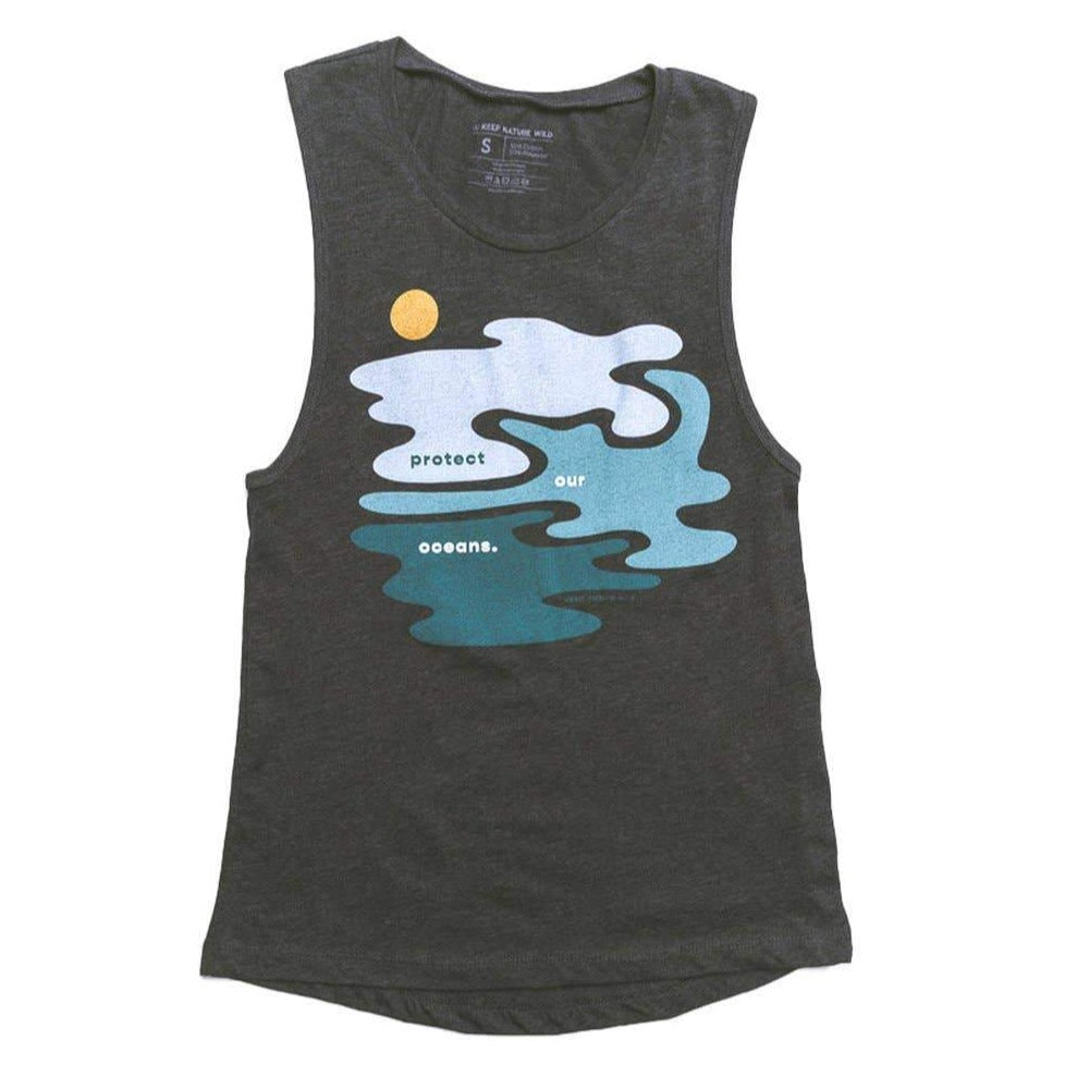 Protect Our Oceans Women's Muscle Tank | Dark Gray