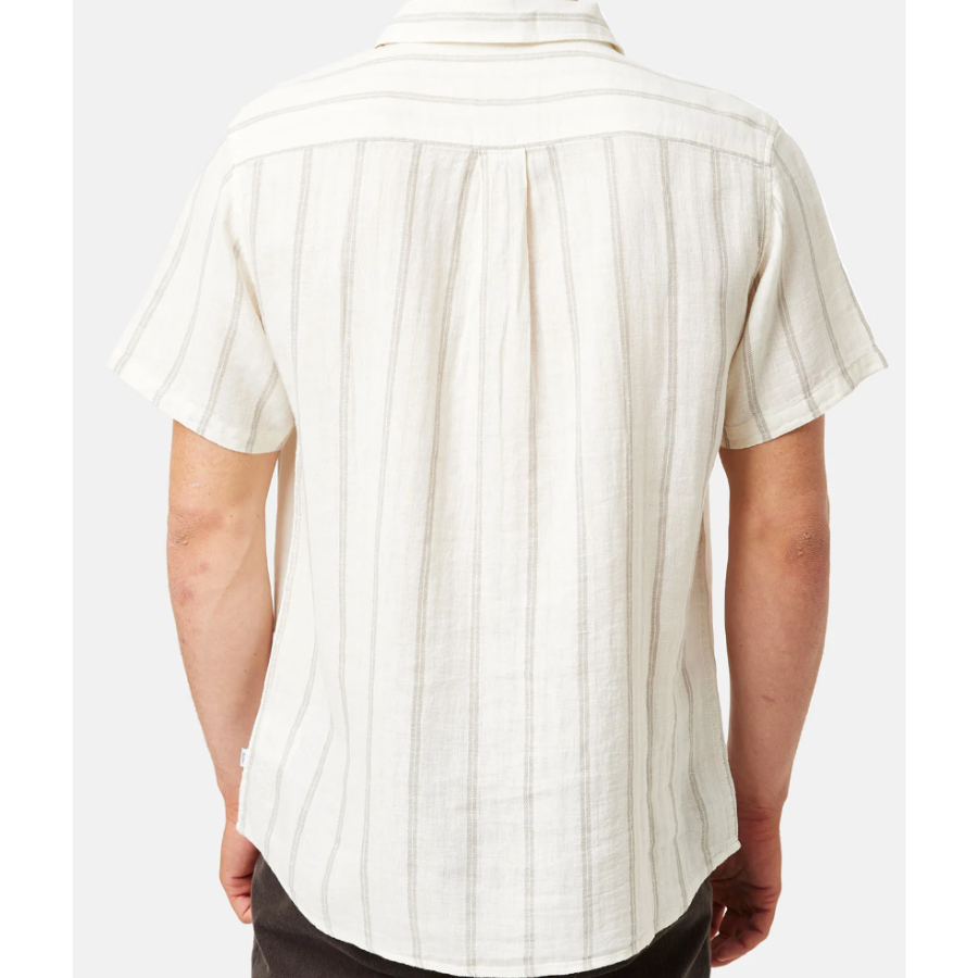 Off white cotton and linen shirt for men 