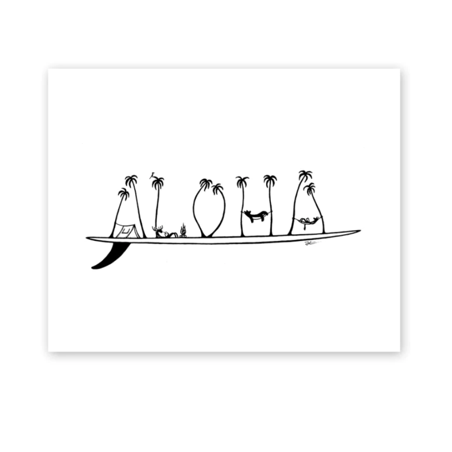 Aloha surf art print by Jonas Claesson