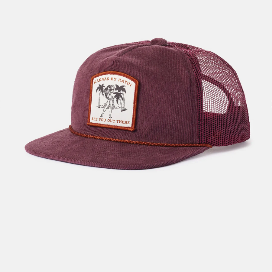 Burgundy colored Corduroy hat by Katin