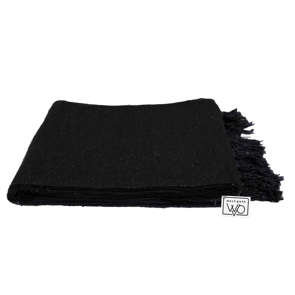 solid black mexican blanket