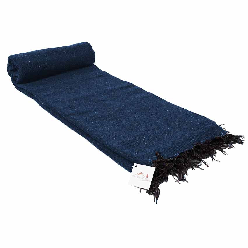 plain blue yoga blanket