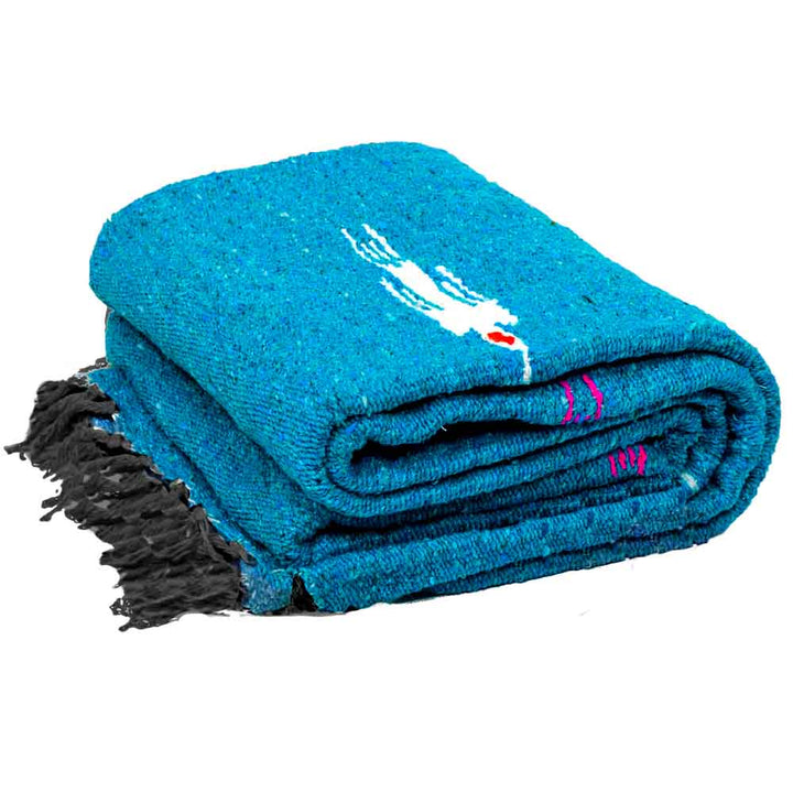 blue mexican yoga blanket