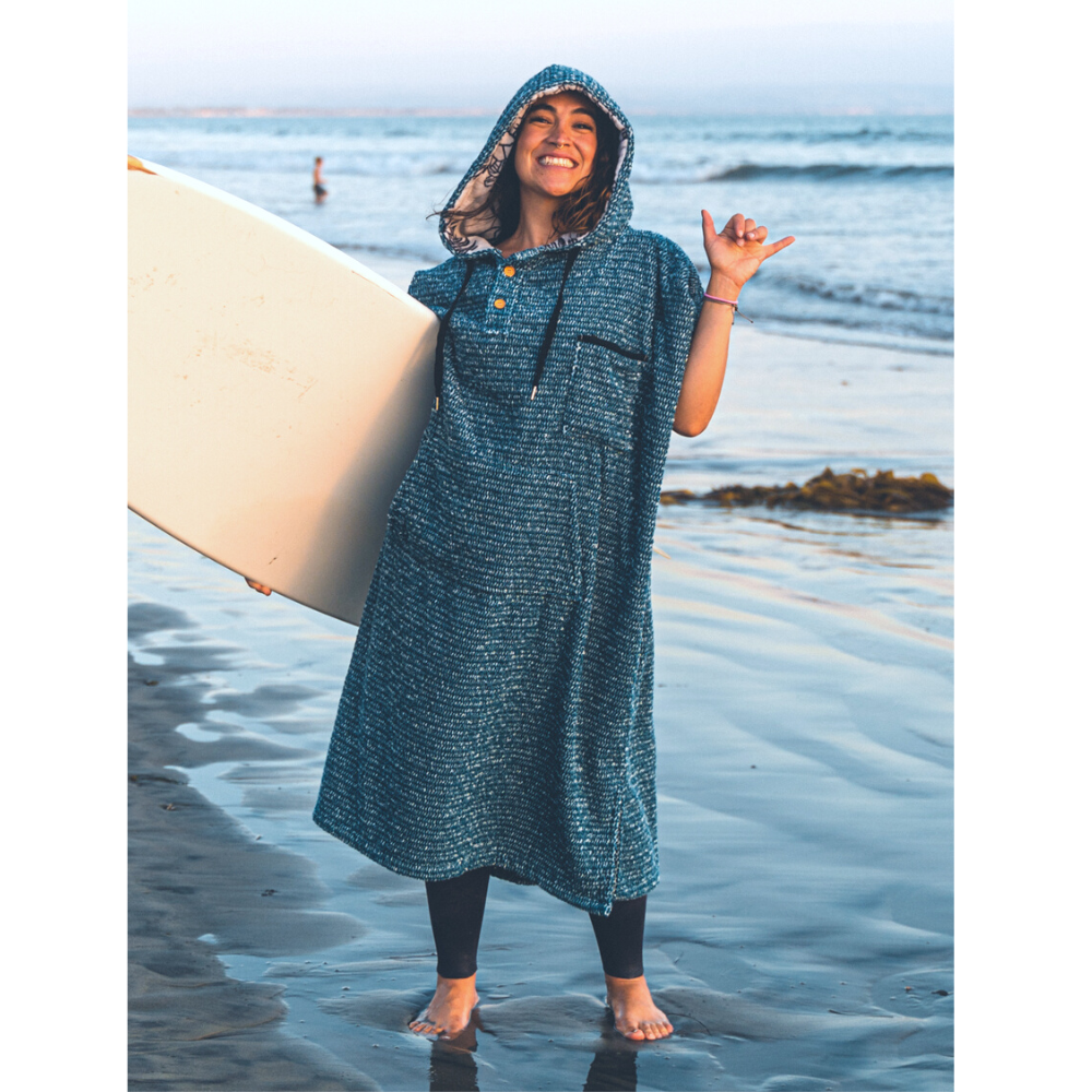 Adult Surf Poncho, Bondi Blue