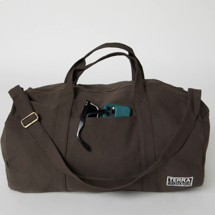 Brown Eco-friendly duffel bag by Terra Thread