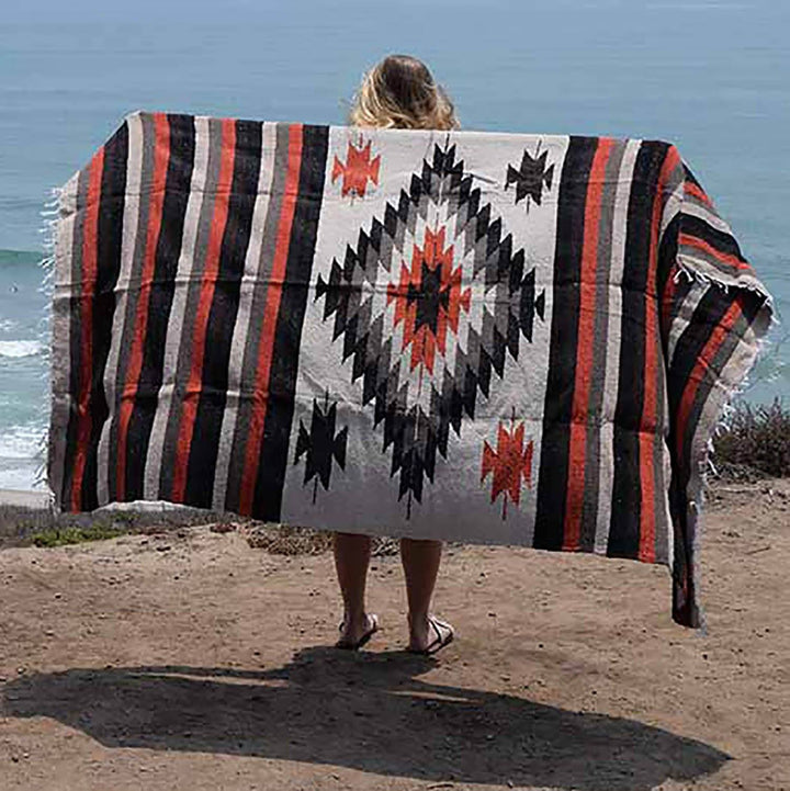 Mexican Diamond Yoga Blanket: Tan Aztec Diamond Blankets West Path 