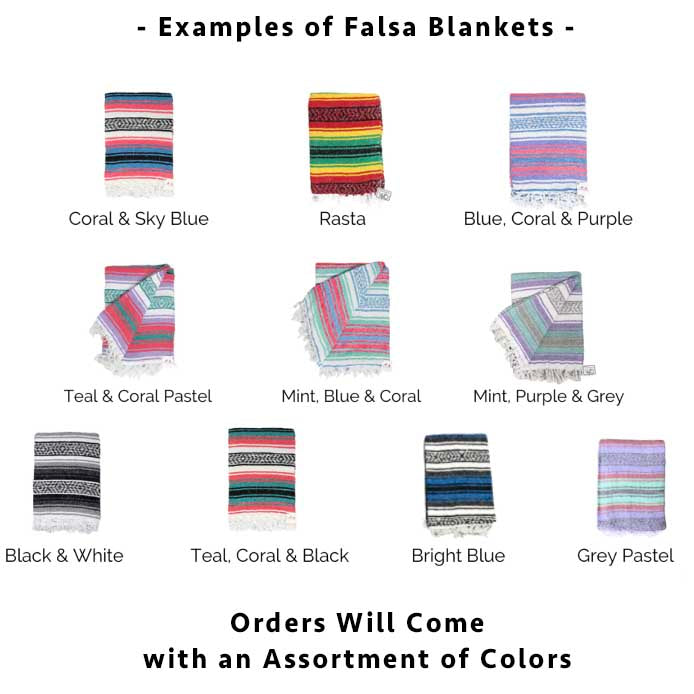 Bulk Mexican Blankets - Falsa Blankets - For Weddings, Corporate Gifting, Family Reunions, etc.