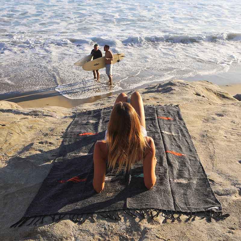 Charcoal Thunderbird Beach Blanket