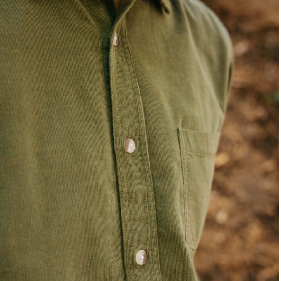 Green Corduroy Shirt for men by Mollusk