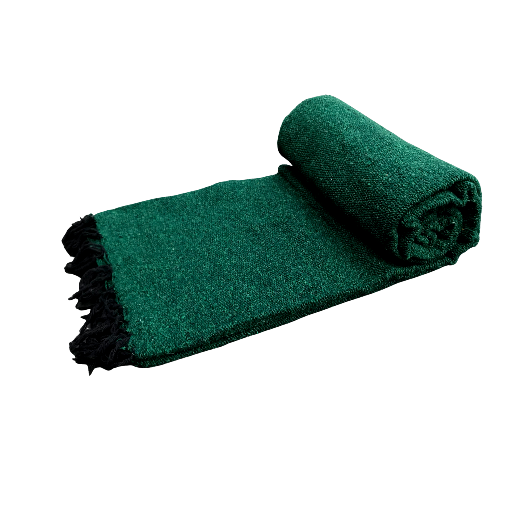 Solid Dark Green Mexican Blanket