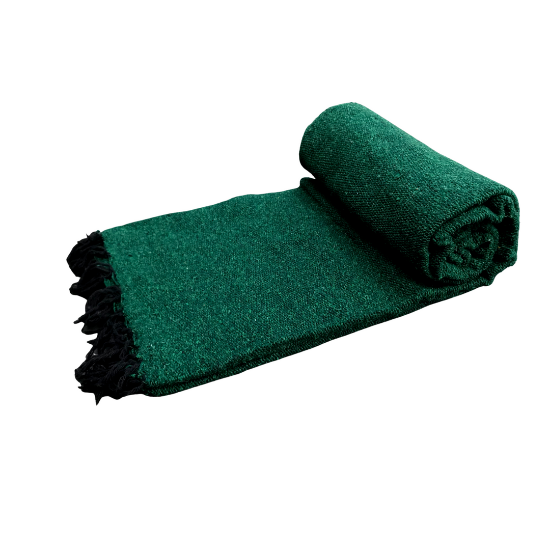 Solid Dark Green Mexican Blanket Shop Colorful Mexican Throw Blankets West Path