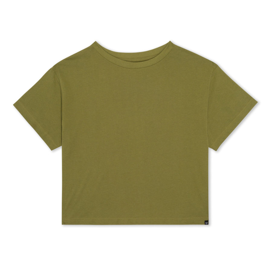 green cropped tee for women
