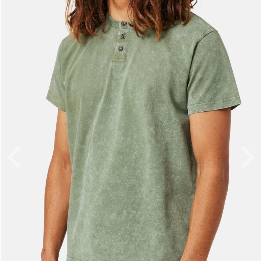 Olive Green henley 100% cotton 