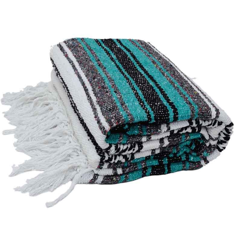 Teal Mexican Falsa Throw Blanket