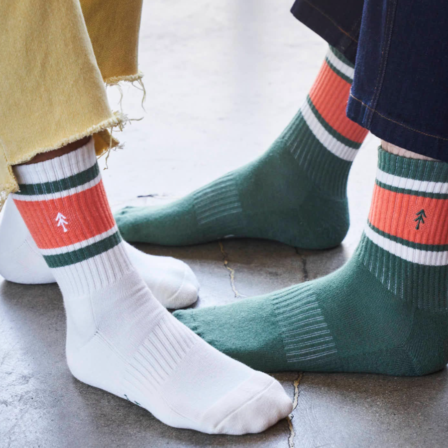 Green and Natural hiking socks by Parks Project 