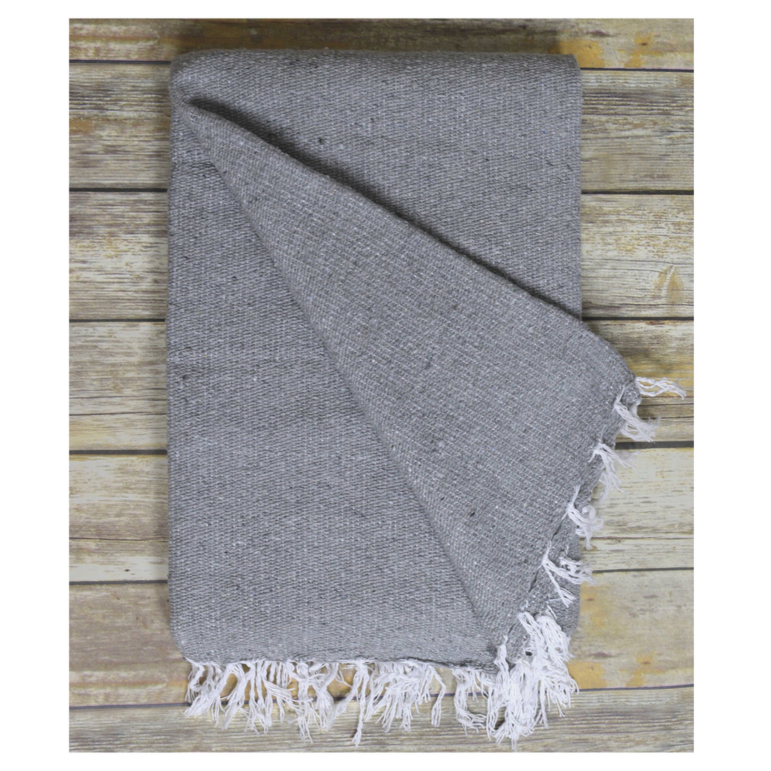 Solid Grey Mexican Blanket