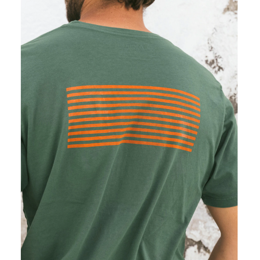 Men's 100% cotton tee in green by Mollusk