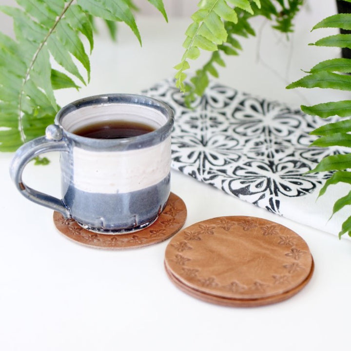 MOROCCAN LEATHER COASTER 