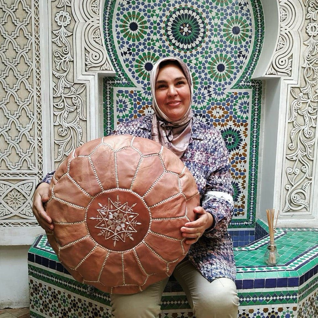 moroccan leather poufs